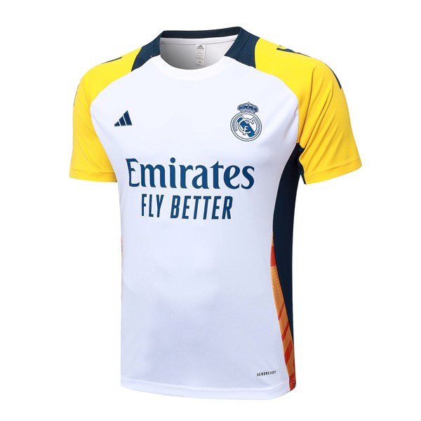 Trikot Trainingsshirt Real Madrid 2024-2025 Weiß Gelb